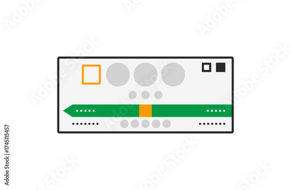 Obraz 駅看板のシンプルなアイコン_中央線