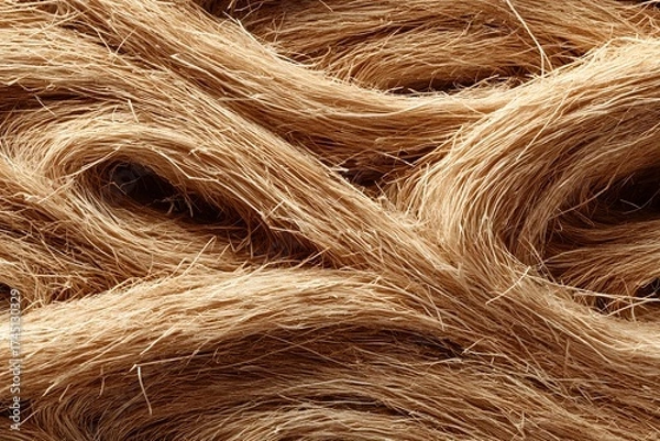 Fototapeta Close up of a bunch of brown hair. The hair is tangled and messy, giving the image a sense of chaos and disorder