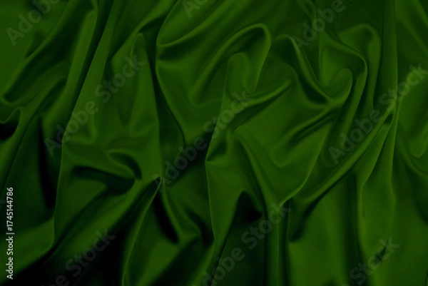 Fototapeta Green satin, silk, texture background