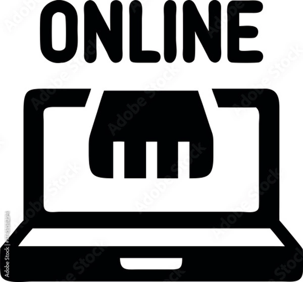 Fototapeta Digital laptop displaying online store homepage for sustainable shopping Vector illustration