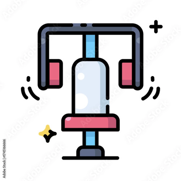 Fototapeta Dynamic Pec Deck Machine Icon for Workouts. Design of Fitness and Gym Icons.