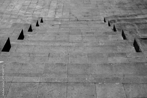 Fototapeta Modern concrete staircase at the park for background. Abstract empty.