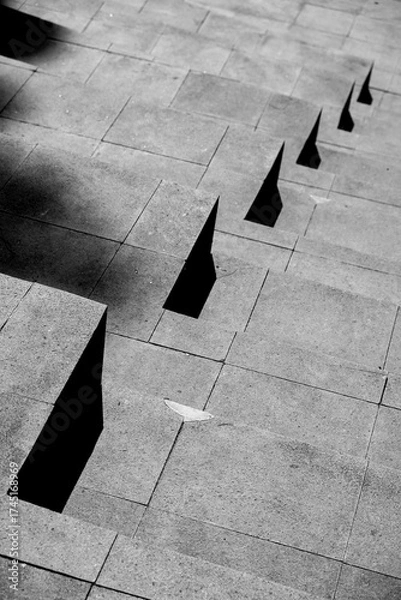 Fototapeta Modern concrete staircase at the park for background. Abstract empty.