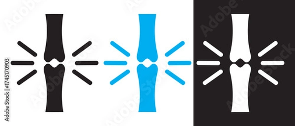 Fototapeta Arthritis Knee bones with Joint Pain Icon, knee pain icon, vector illustration.