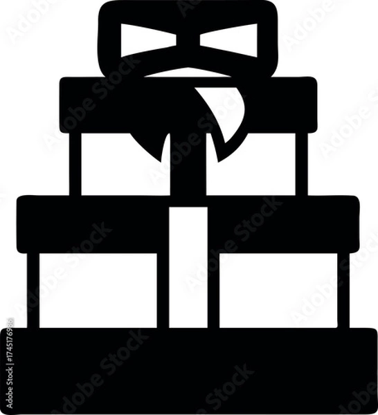 Fototapeta Gift boxes arranged with ribbon and bow representing festive packaging Vector illustration