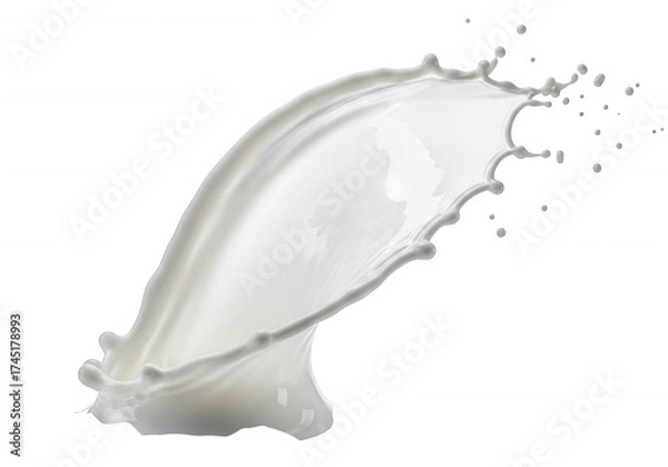 Fototapeta White liquid splash motion isolated on a transparent background