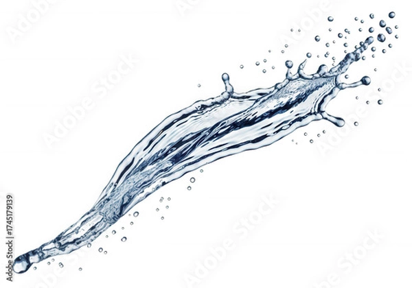 Fototapeta Dynamic Water Splash isolated on a transparent background