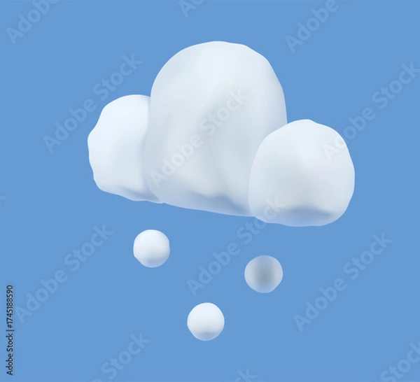 Fototapeta Snow cloud 3D vector icon