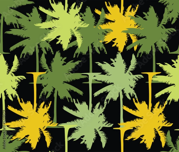 Obraz design vector art seamless pattern coconut tree image