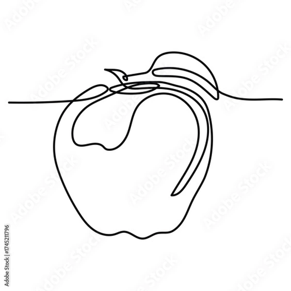 Obraz abstract apple continuous line design