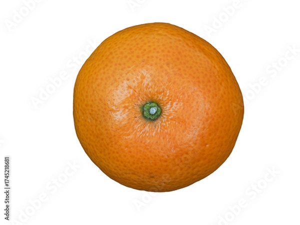 Fototapeta Fresh orange resting on a white background showcasing its bright color and texture for presentation or culinary uses