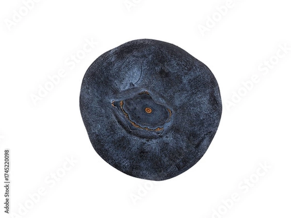 Fototapeta Fresh blueberries on a white background showcasing their deep blue color and unique textures in close-up detail