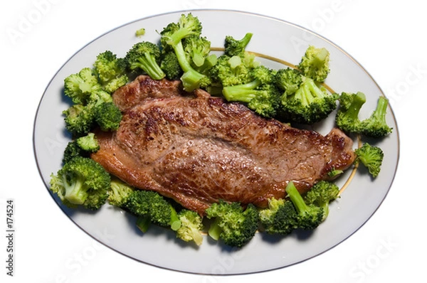 Obraz steak and broccoli