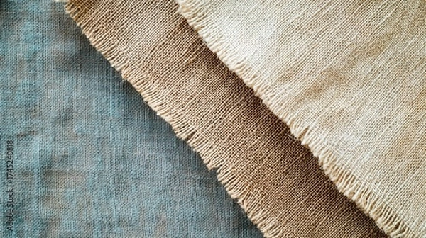 Fototapeta Linen fabric texture background wallpaper, copy space