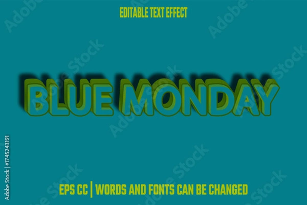 Obraz editable blue monday effect text
