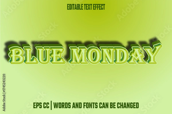 Obraz editable blue monday effect text
