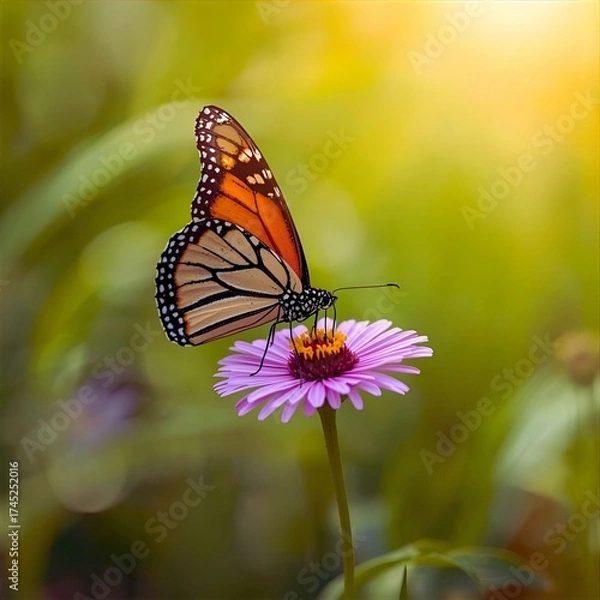 Fototapeta butterfly on flower
