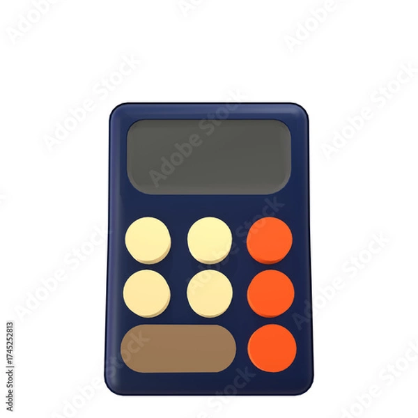 Obraz 3d illustration calculator