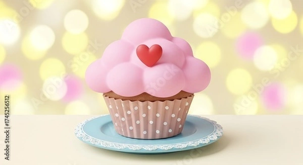 Obraz cupcake with pink icing