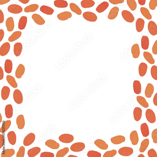 Fototapeta A stylish frame with orange watercolor stains. A frame template for cards, scrapbooking, and crafts.