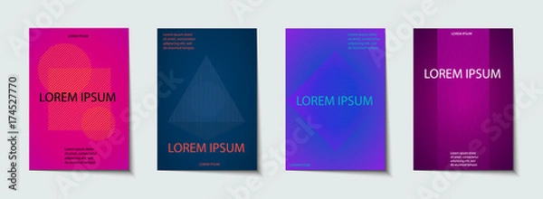 Obraz Covers design set. Abstract, minimal, geometric pattern.