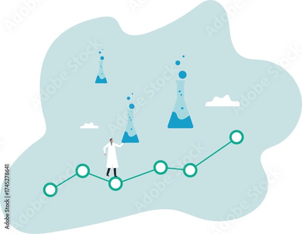 Fototapeta Data scientist, machine learning or deep learning to analyze data for insight use for business development.about a man and his life.