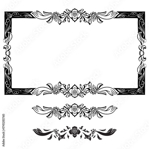 Fototapeta Vintage pattern rectangular frame