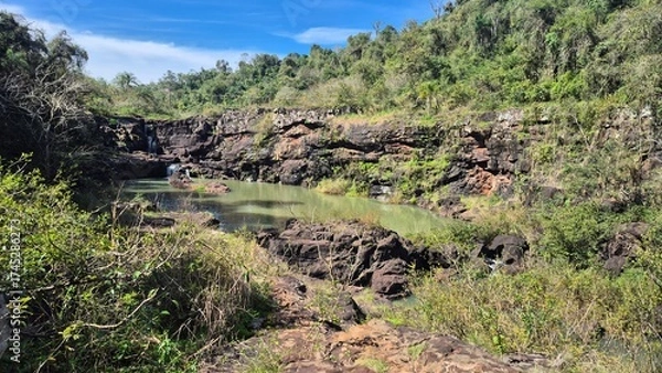 Fototapeta Waterfalls and rivers in the Amazon rainforest
