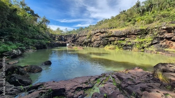 Fototapeta Waterfalls and rivers in the Amazon rainforest
