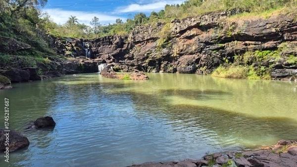 Fototapeta Waterfalls and rivers in the Amazon rainforest
