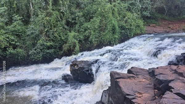 Fototapeta Waterfalls and rivers in the Amazon rainforest
