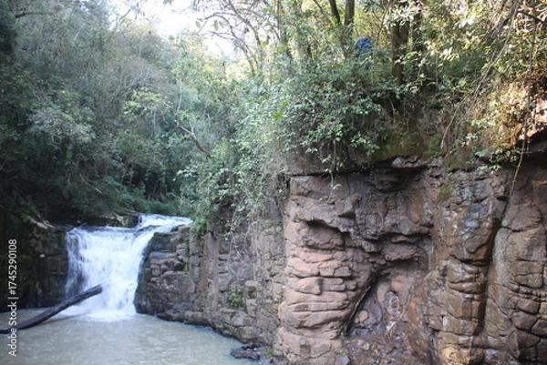 Fototapeta Waterfalls and rivers in the Amazon rainforest
