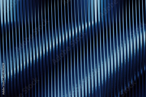 Obraz Metallic Blue Wave Gradient Background - Futuristic Abstract Texture Design
