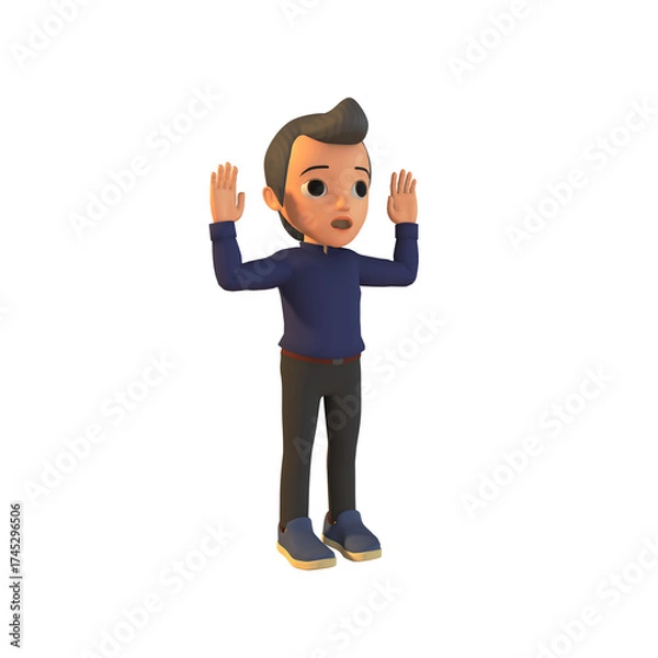 Obraz Shocking Man 3D Illustration