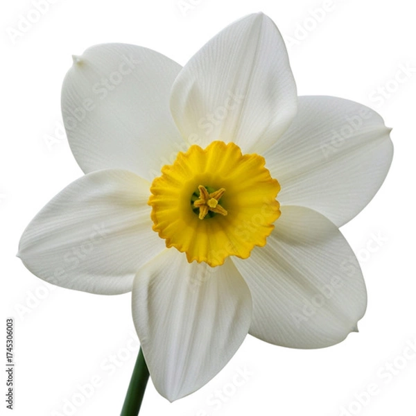 Fototapeta White daffodil flower isolated on transparent background