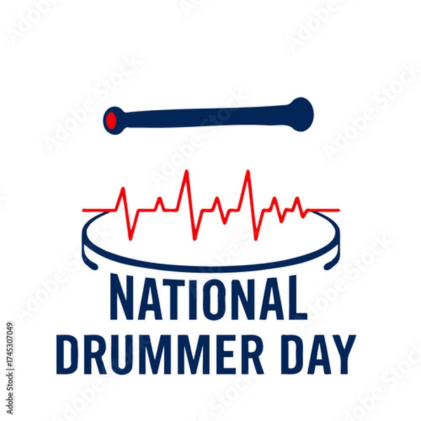 Fototapeta Drumstick and Pulsing Beat Circle