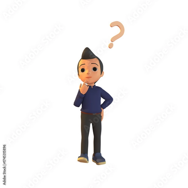 Obraz Confused Man 3D Illustration