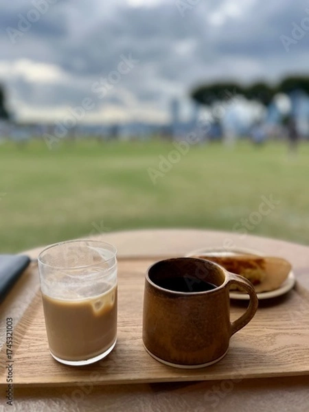 Obraz カフェラテとホットコーヒー1