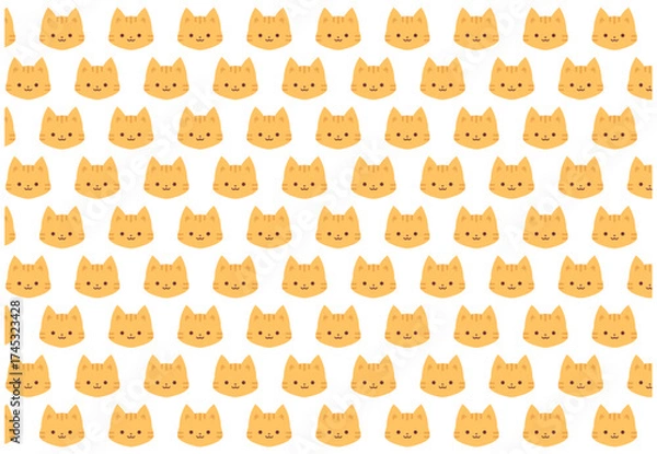 Fototapeta 茶トラの猫のパターン素材。