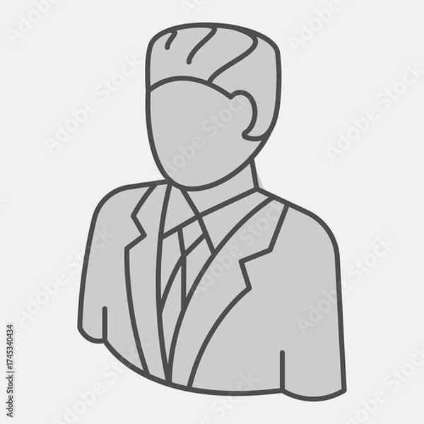 Fototapeta Candidate man isometric icon, democracy day concept. Vector graphics. Avatar of voter sign and editable stroke, outline style icon for mobile or web design.
