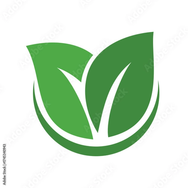 Fototapeta Green Leaf Vector Icon Illustration