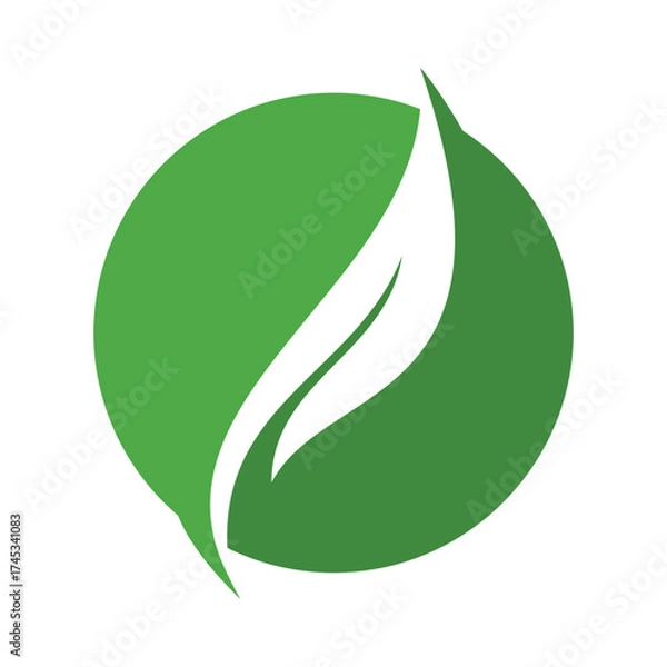Fototapeta Green Leaf Vector Icon Illustration
