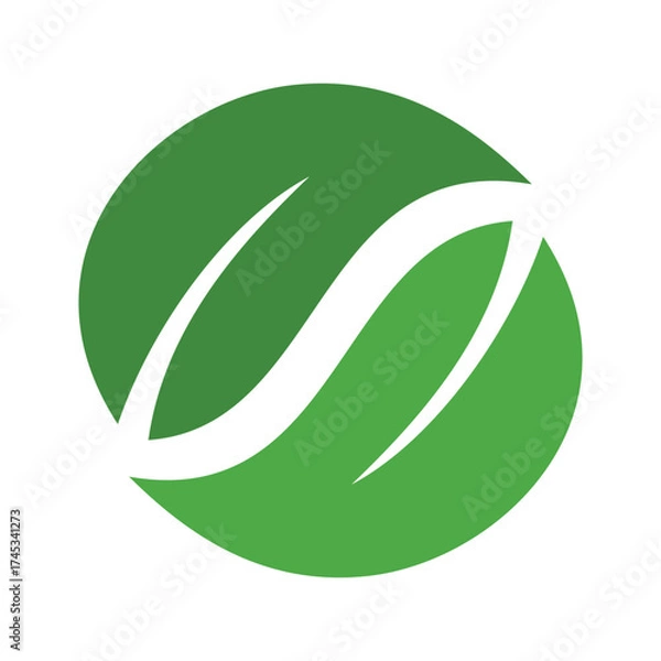 Fototapeta Green Leaf Vector Icon Illustration