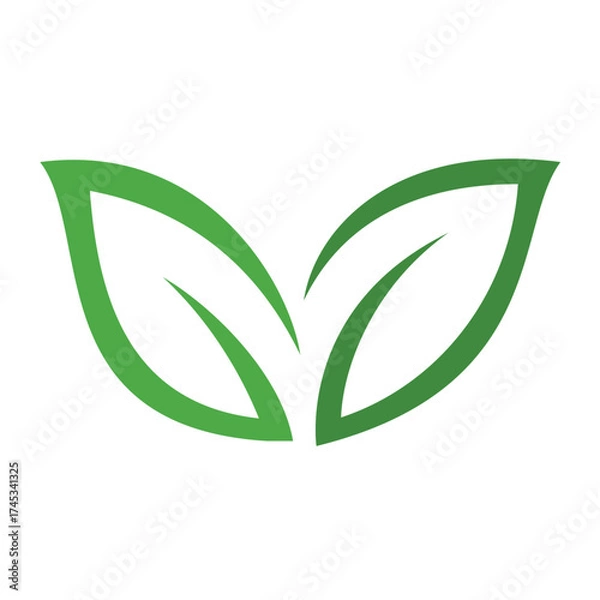 Fototapeta Green Leaf Vector Icon Illustration