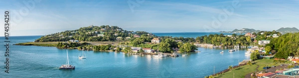 Obraz View of Castries St Lucia marina and central market