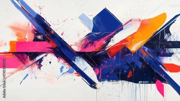 Fototapeta Abstract art, vibrant colors, dynamic composition, artistic expression