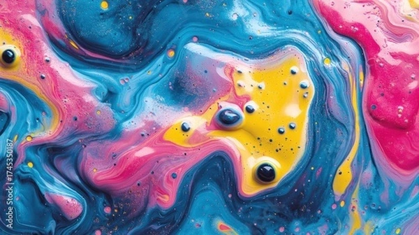 Fototapeta Abstract colorful paint swirls. Background Vibrant colors mixing. Use Design inspiration