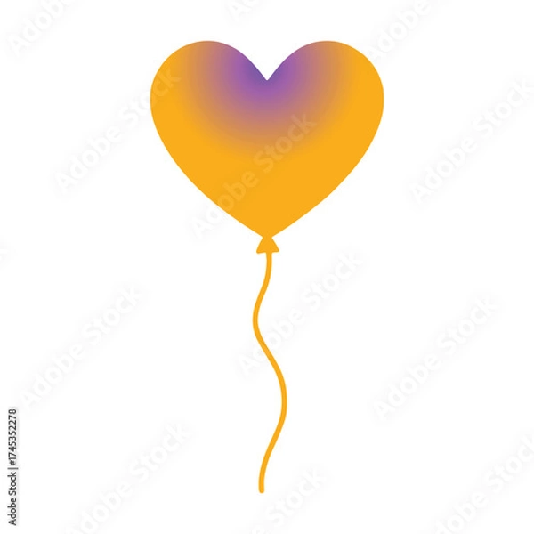 Fototapeta heart shaped balloon vector illustration