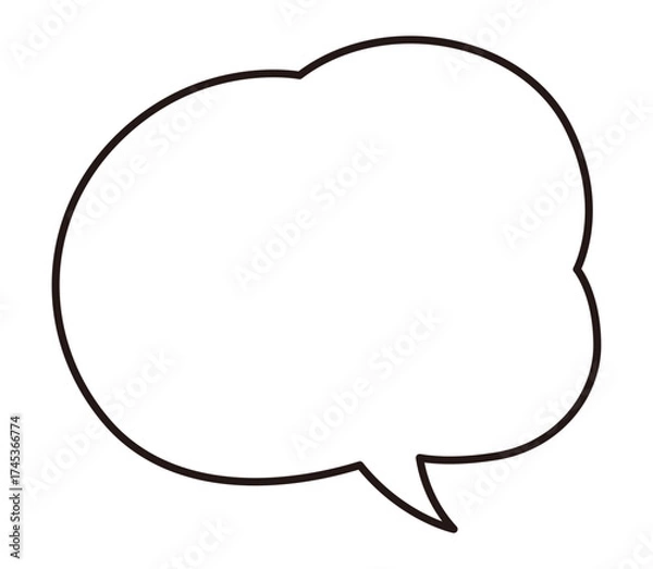 Fototapeta シンプルな吹き出しのベクターイラスト。単品、フレーム、枠、ふきだし