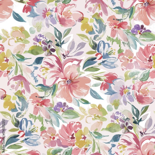 Fototapeta art design abstract  floral pattern soft colors